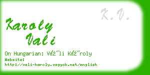 karoly vali business card
